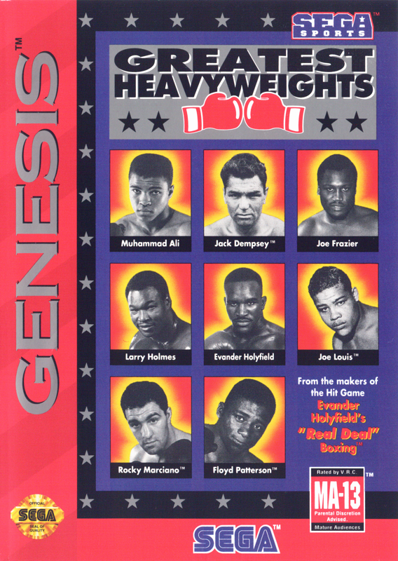 Greatest Heavyweights box art for Sega Genesis